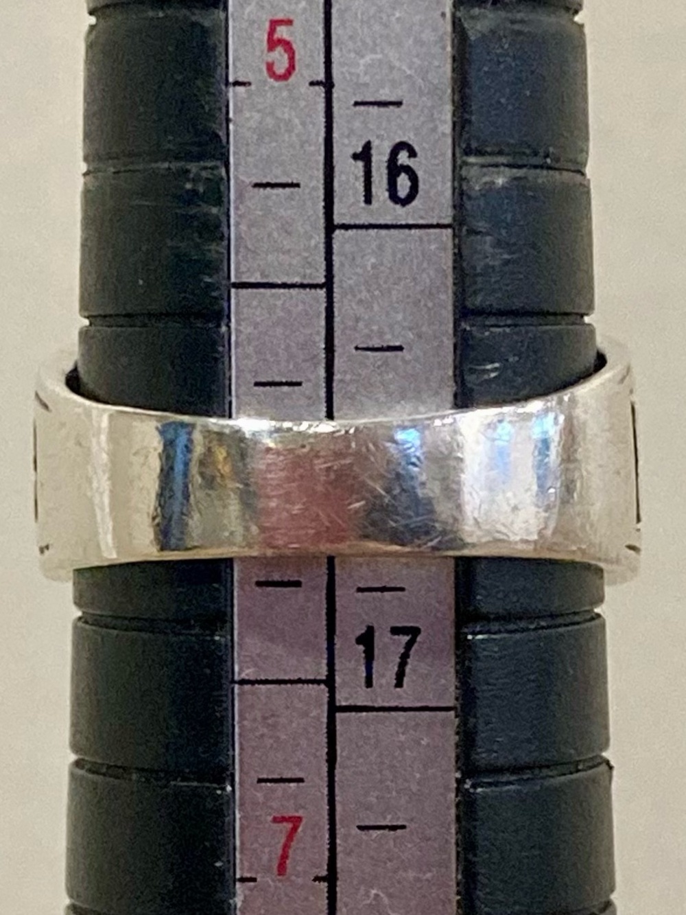 Silver Tone Statement Ring with Square Pink Gemstone • Size 6.25 - Picture 8 of 13